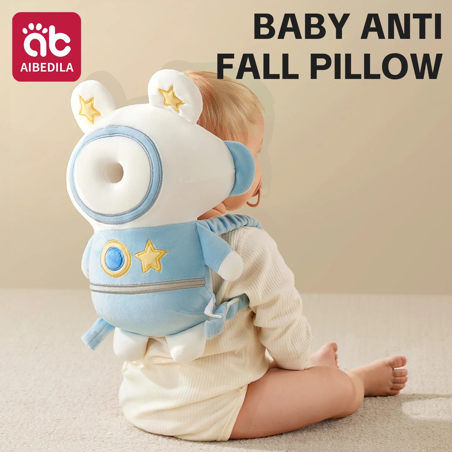 AIBEDILA Triple-sided Fall Baby Head Protector Pillow Cute Animals Anti-Fall Pillow for Crawling Walking Toddler Back Safety Pad